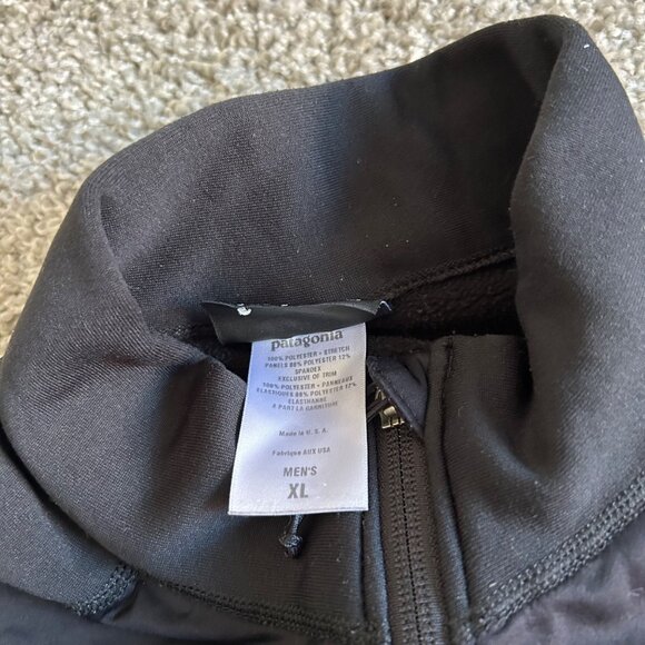 Patagonia Mens XL Black Full-Zip Jacket With Thumb Holes & Zippered Back Pockets - Picture 6 of 10